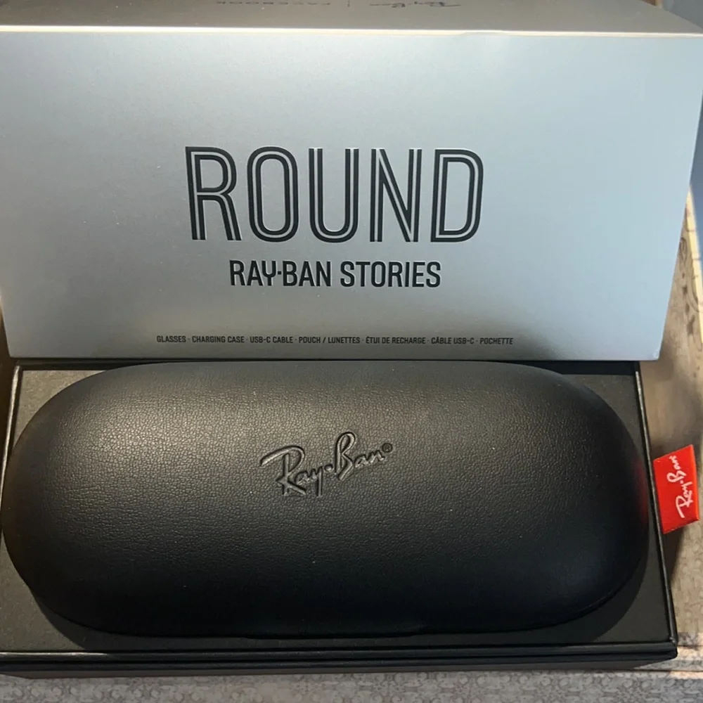 Rayban Stories, RW4003 Clear Round Shiny Black Frame